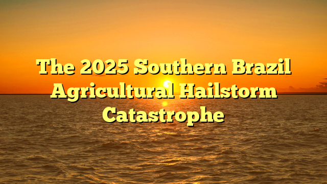 The 2025 Southern Brazil Agricultural Hailstorm Catastrophe